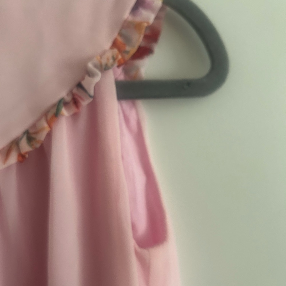 Floral Pink Kids Casual Dress - Picture 5 of 13